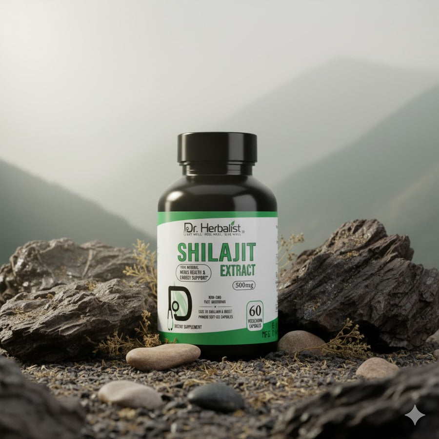 Shilajit Extract 60 Capsules 500 mg - Dr. Herbalist – produit naturel présenté par Natureluxy