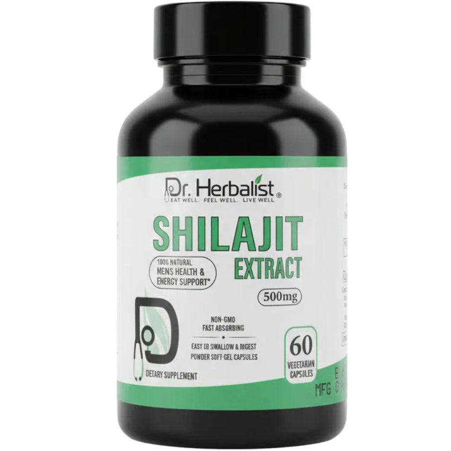 Shilajit Extract 60 Capsules 500 mg - Dr. Herbalist – produit naturel présenté par Natureluxy