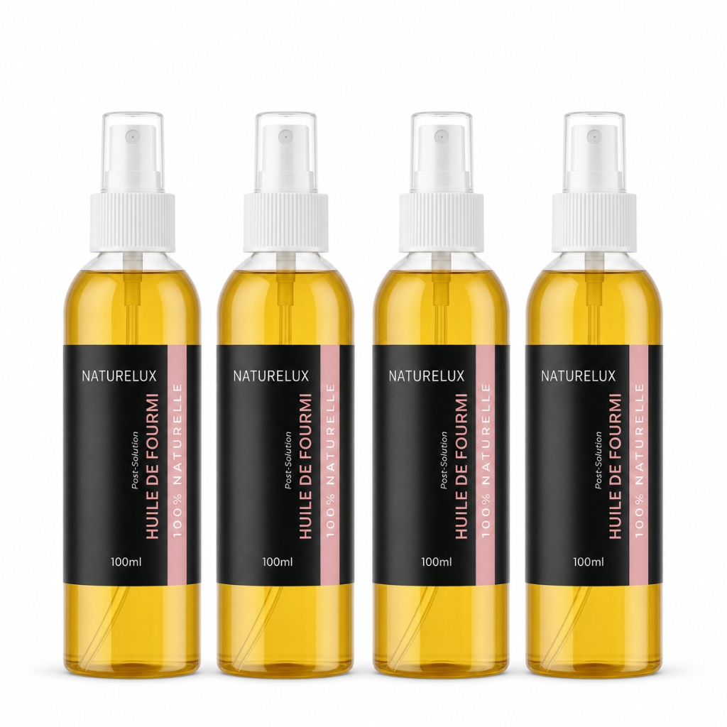 4 Huile de Fourmi Contre la Pousse des Poils 100mL Spray 100% Naturelle -15%