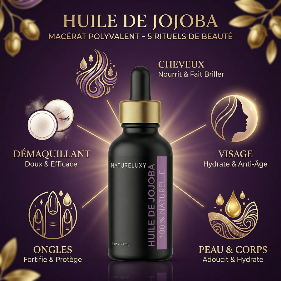 Huile de Jojoba 30 mL Pipette — 100% Naturelle