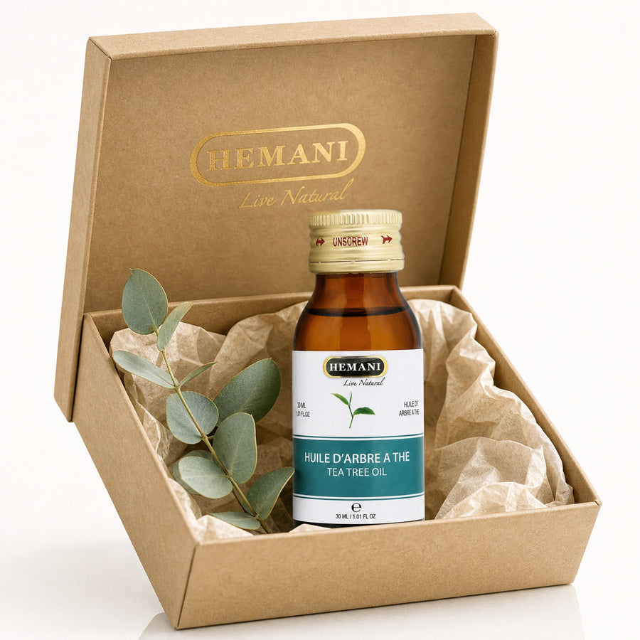 Hemani Huile d'Arbre à Thé 30 mL — Coffret packaging premium