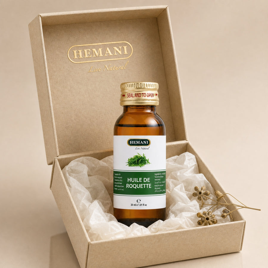Hemani Huile de Roquette 30 mL — Coffret packaging premium