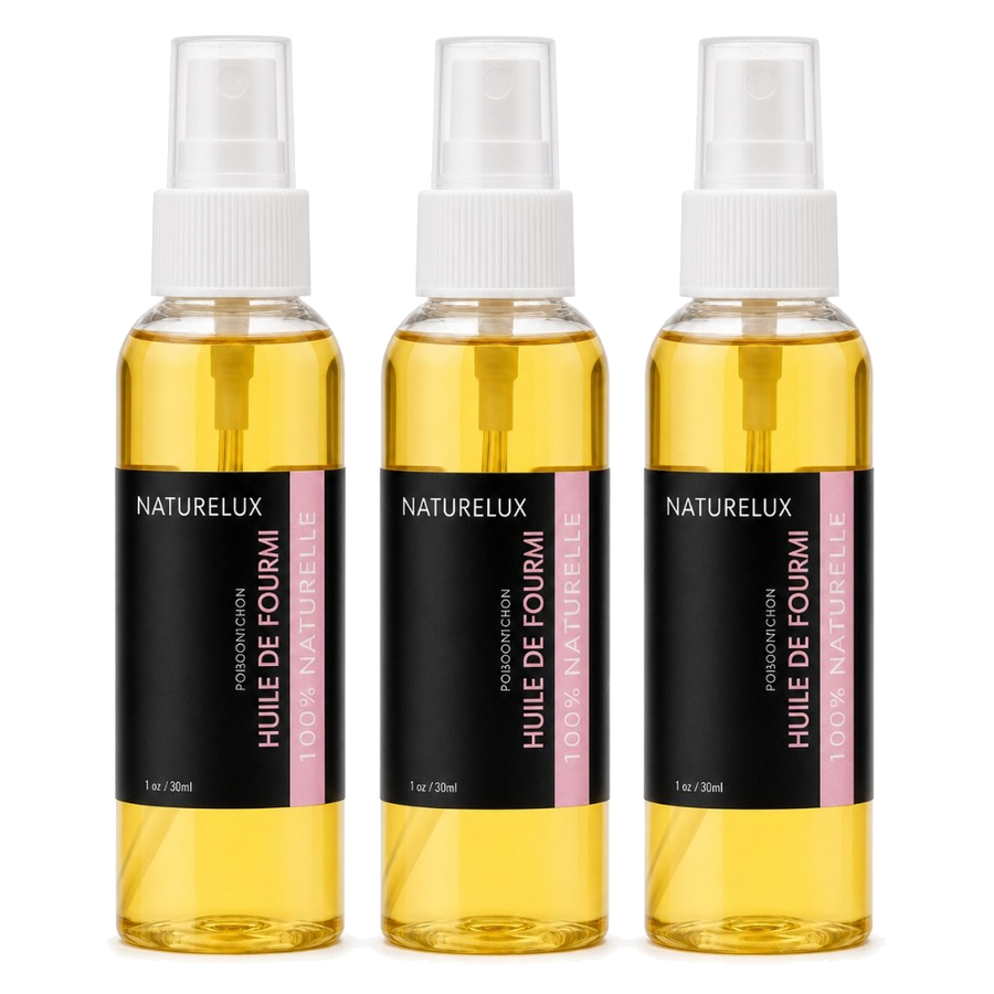 3 Huile de Fourmi Contre la Pousse des Poils 100mL Spray 100% Naturelle – produit naturel présenté par Natureluxy