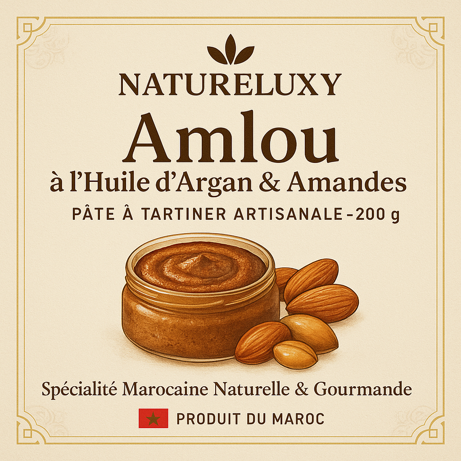 Amlou aux Amandes 500g - Pâte à Tartiner à l’Huile d’Argan et au Miel d’Oranger