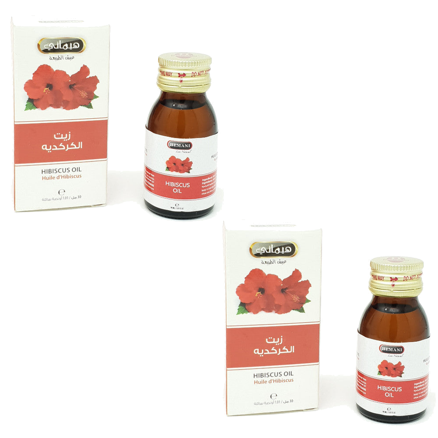 2 Huile d'Hibiscus 30mL 100% Naturelle Hemani – produit naturel présenté par Natureluxy
