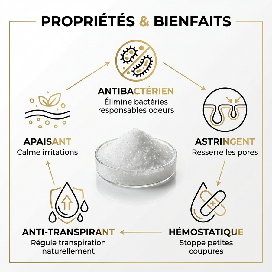 2kg Pierre d'Alun en Poudre - Déodorant Naturel au Potassium Alum