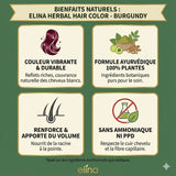 Teinte Burgundy - 100% Naturelle & Ayurvédique Coloration Capillaire Végétale Elina