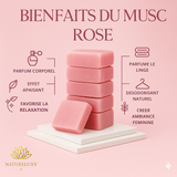3 Carré de Musc Rose – Musc Blanc & Rose Orientale, Élégance et Douceur