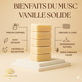 3 Carré de Musc Vanille – Parfum d’Ambiance Solide Naturel & Longue Tenue