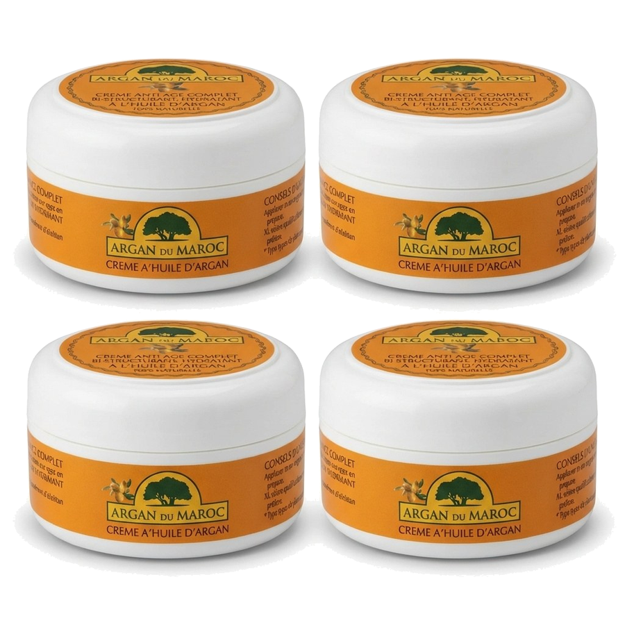 4 Crèmes Argan du Maroc Soin Contour des yeux et Visage Jour et Nuit 100mL – produit naturel présenté par Natureluxy