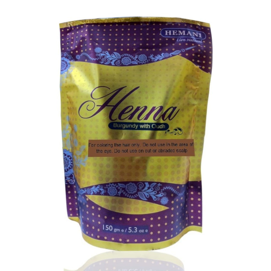 Poudre de Henné Burgundy Hemani - 150g – produit naturel présenté par Natureluxy