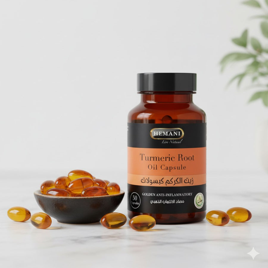 50 Capsules Végétales de Curcuma - Hemani – produit naturel présenté par Natureluxy