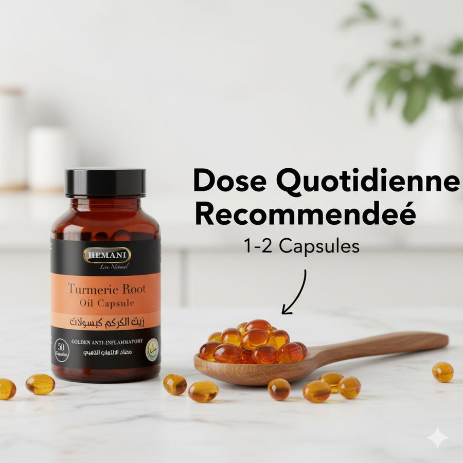 50 Capsules Végétales de Curcuma - Hemani – produit naturel présenté par Natureluxy