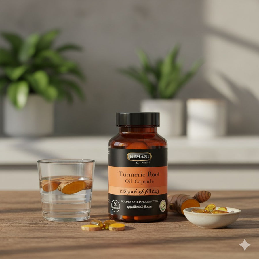 50 Capsules Végétales de Curcuma - Hemani – produit naturel présenté par Natureluxy
