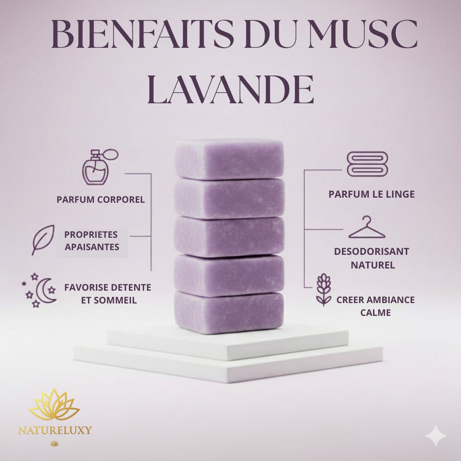 Lot de 2 carrés de musc lavande – parfum solide - image produit 5