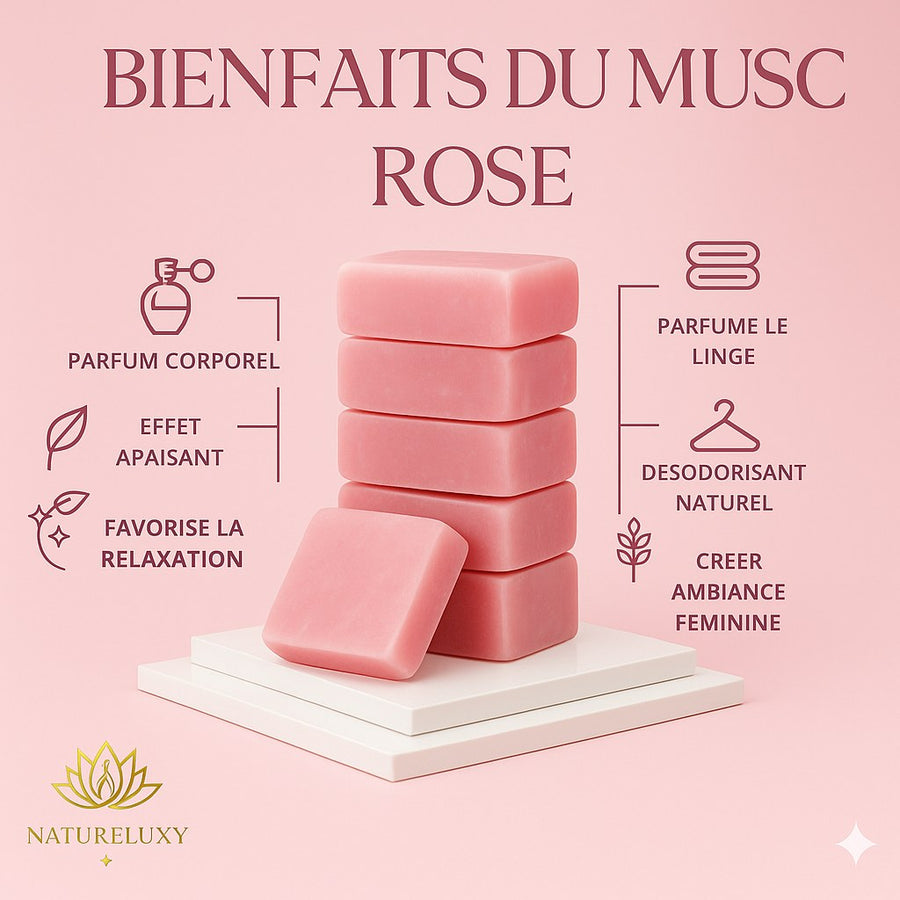 Lot de 3 carrés de musc rose – parfum solide - image produit 5