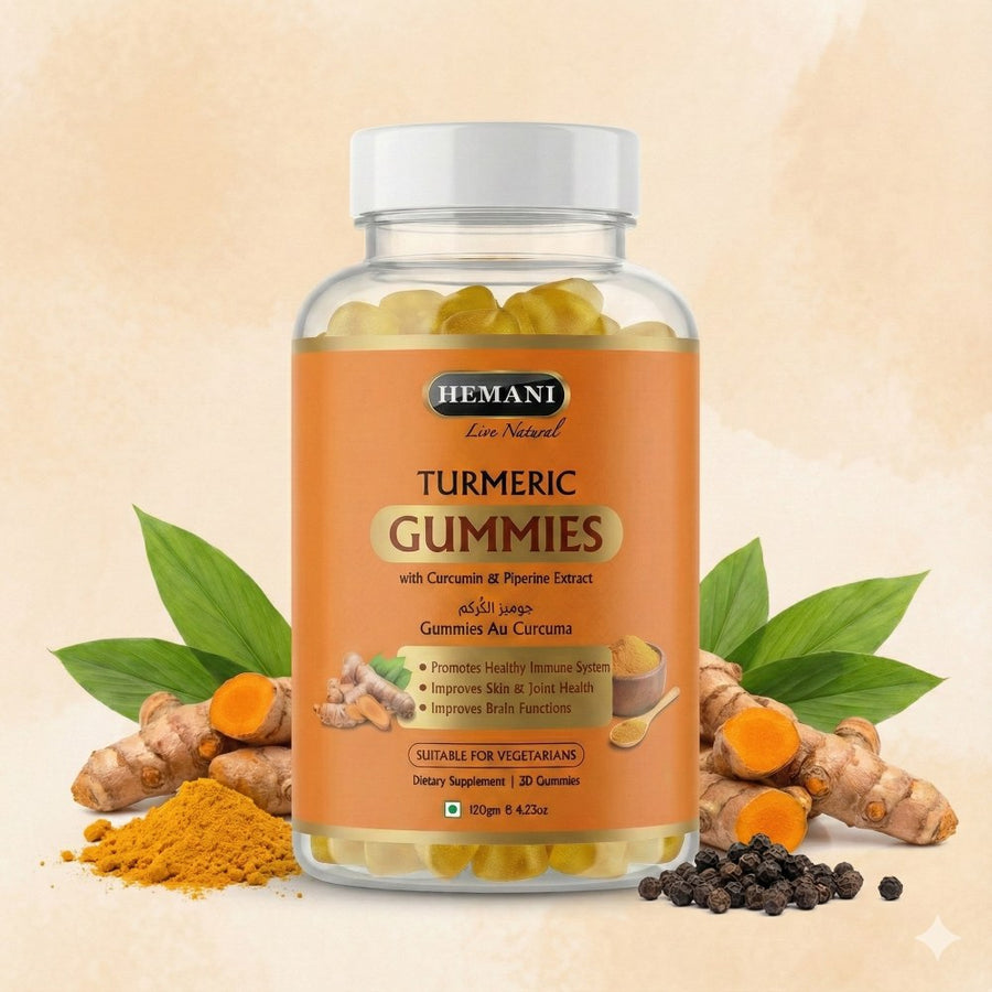 Gummies Curcuma & Pipérine - Hemani - 30 Gommes – produit naturel présenté par Natureluxy