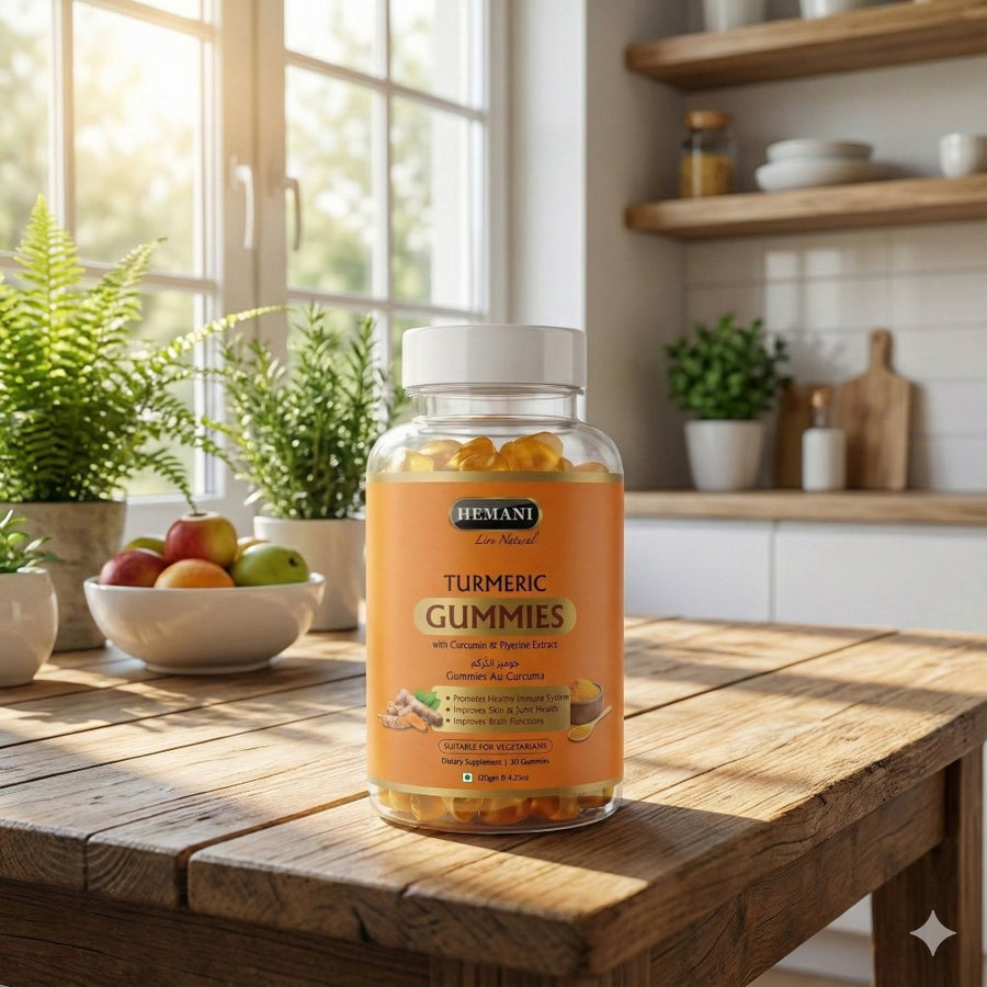 Gummies Curcuma & Pipérine - Hemani - 30 Gommes – produit naturel présenté par Natureluxy
