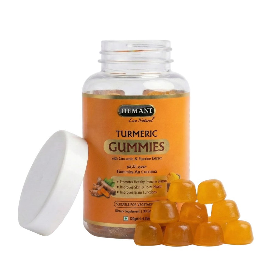 Gummies Curcuma & Pipérine - Hemani - 30 Gommes – produit naturel présenté par Natureluxy