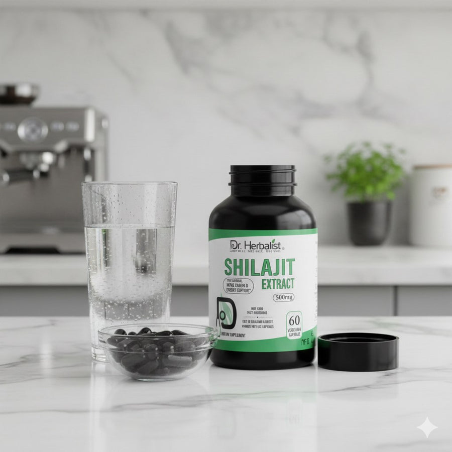 Shilajit Extract 60 Capsules 500 mg - Dr. Herbalist – produit naturel présenté par Natureluxy
