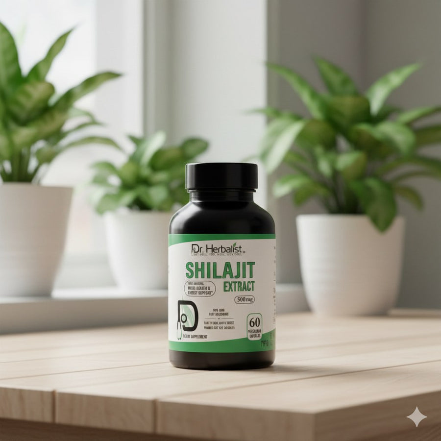 Shilajit Extract 60 Capsules 500 mg - Dr. Herbalist – produit naturel présenté par Natureluxy