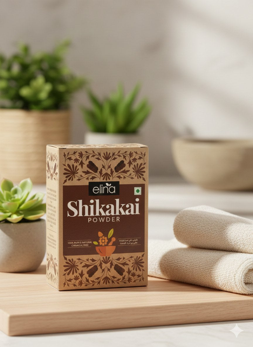 Poudre de Shikakai – soin capillaire ayurvédique – produit naturel présenté par Natureluxy