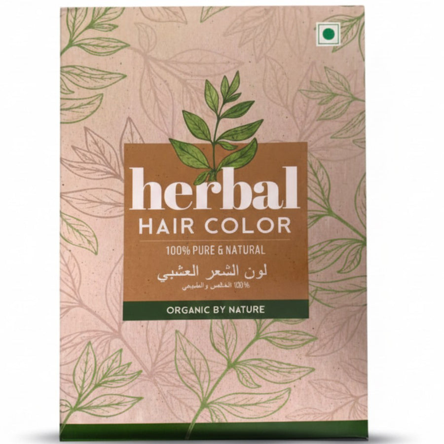Coloration capillaire végétale Golden Brown – herbes ayurvédiques – produit naturel présenté par Natureluxy