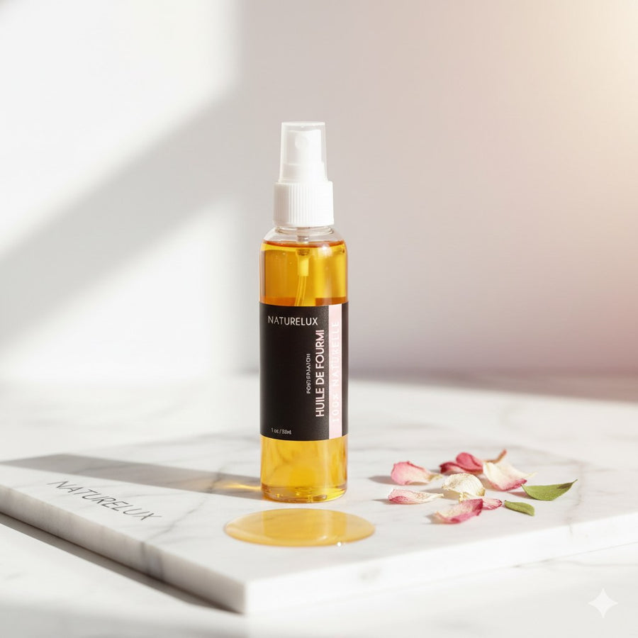 Huile de Fourmi Natureluxy Spray 30 mL – Soin Post‑Épilation – produit naturel présenté par Natureluxy