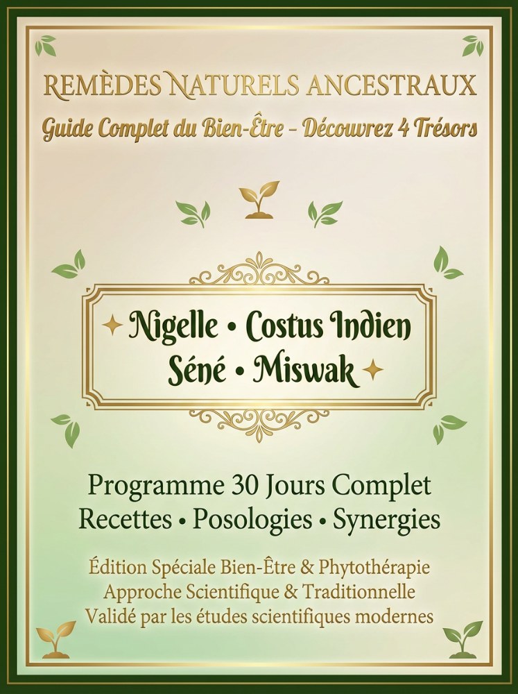 E-book - Pack Bien-être Naturel Complet | Nigelle + Costus + Séné + 5 Miswak | – produit naturel présenté par Natureluxy