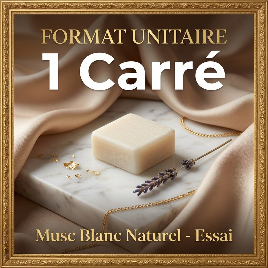 Carré de musc blanc – parfum solide - détail produit