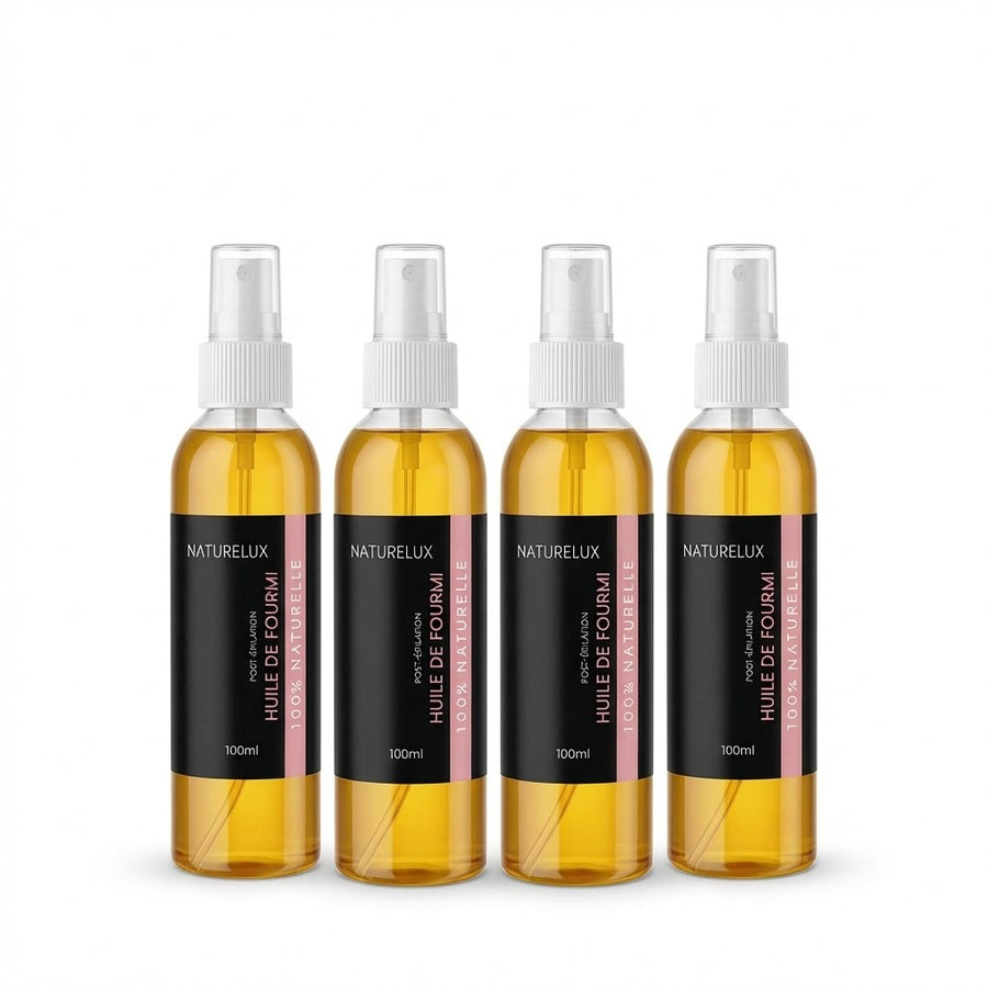 4 Huile de Fourmi Contre la Pousse des Poils 100mL Spray 100% Naturelle – produit naturel présenté par Natureluxy