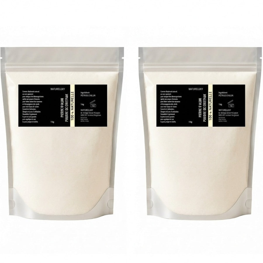 2kg Pierre d'Alun en Poudre - Déodorant Naturel au Potassium Alum – produit naturel présenté par Natureluxy