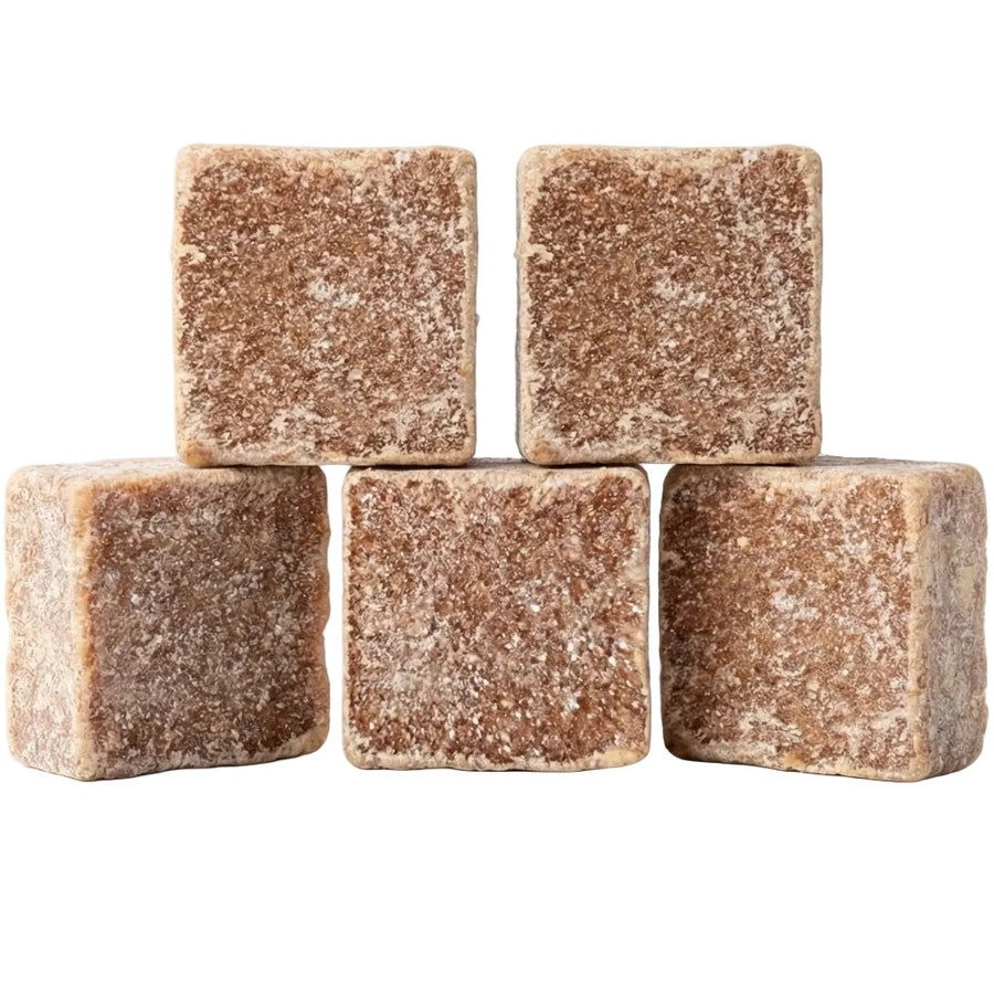 Lot de 5 carrés de musc ambré – parfum solide – produit naturel présenté par Natureluxy