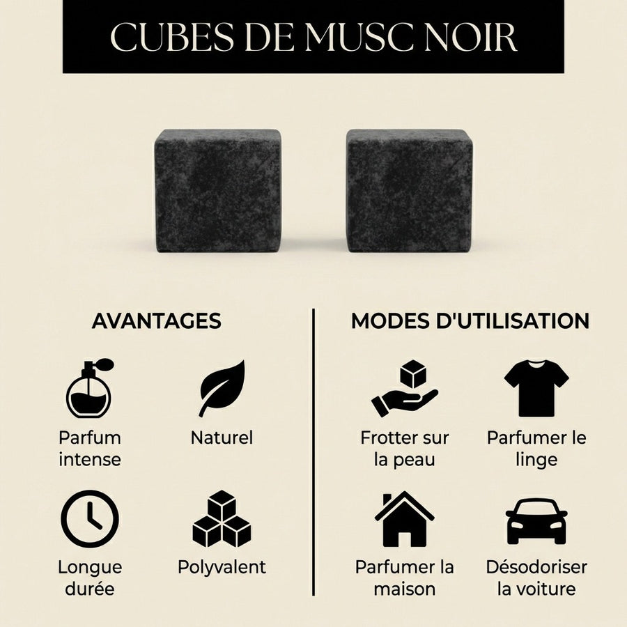 Lot de 10 carrés de musc noir – parfum solide - image produit 6