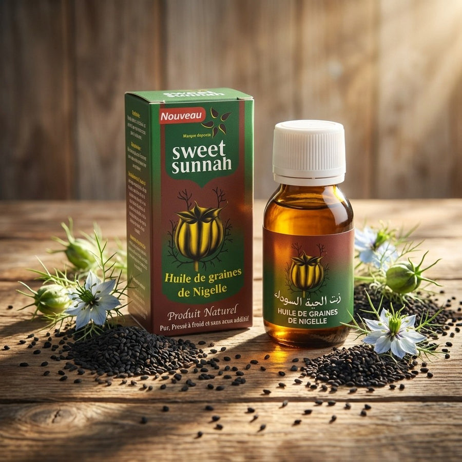 Huile de Graine de Nigelle Sweet Sunna 30ml – produit naturel présenté par Natureluxy