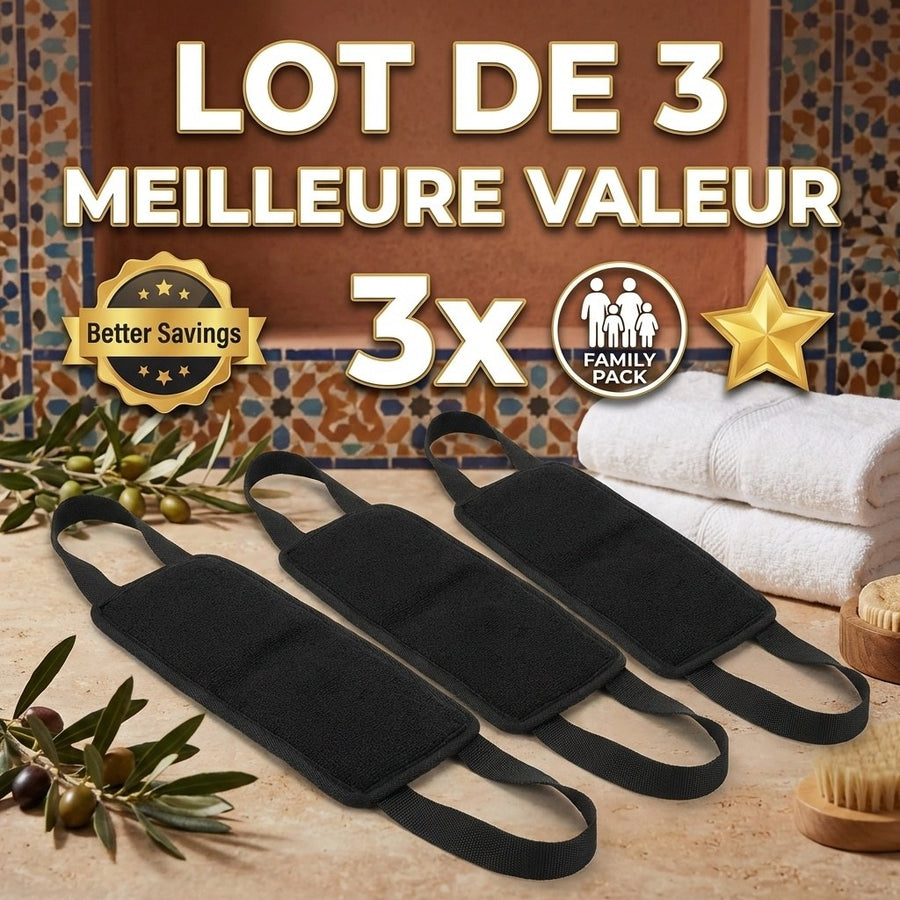 3 Gant de Gommage Dorsal Kessa Haute Qualité – produit naturel présenté par Natureluxy
