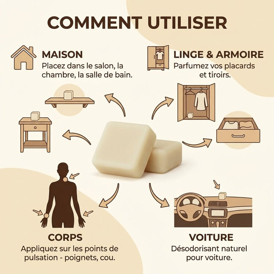 Lot de 5 carrés de musc vanille – parfum solide - image produit 7