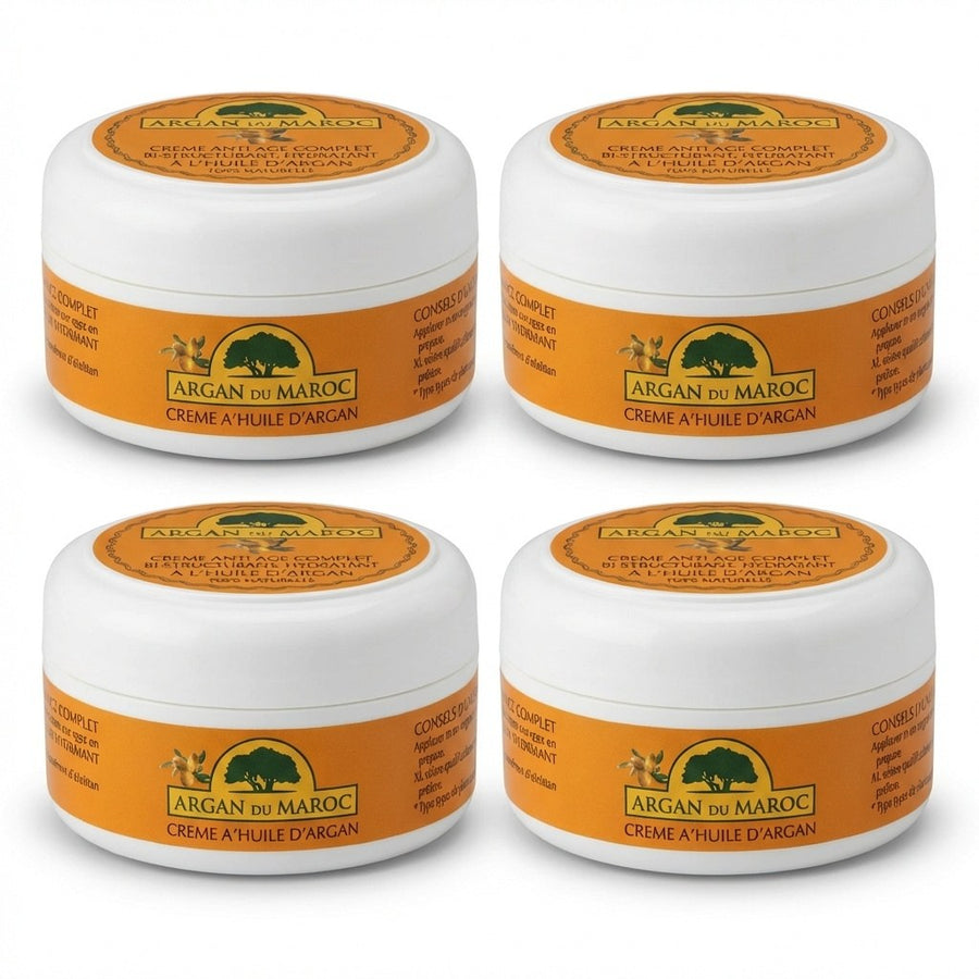4 Crèmes Argan du Maroc Soin Contour des yeux et Visage Jour et Nuit 100mL – produit naturel présenté par Natureluxy