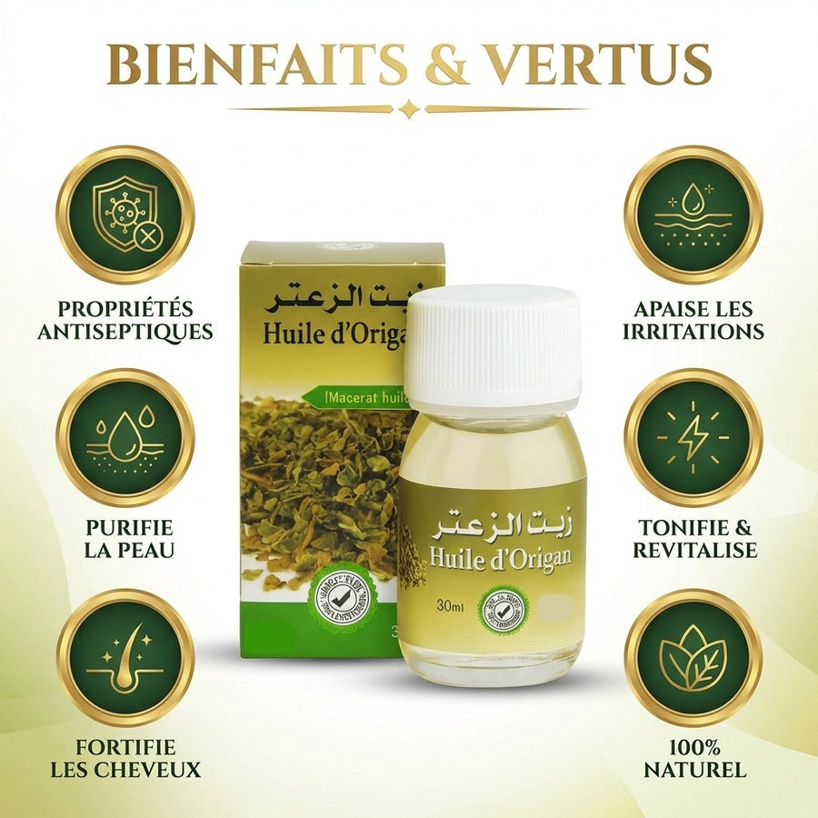 Huile d'Origan 30mL – produit naturel présenté par Natureluxy