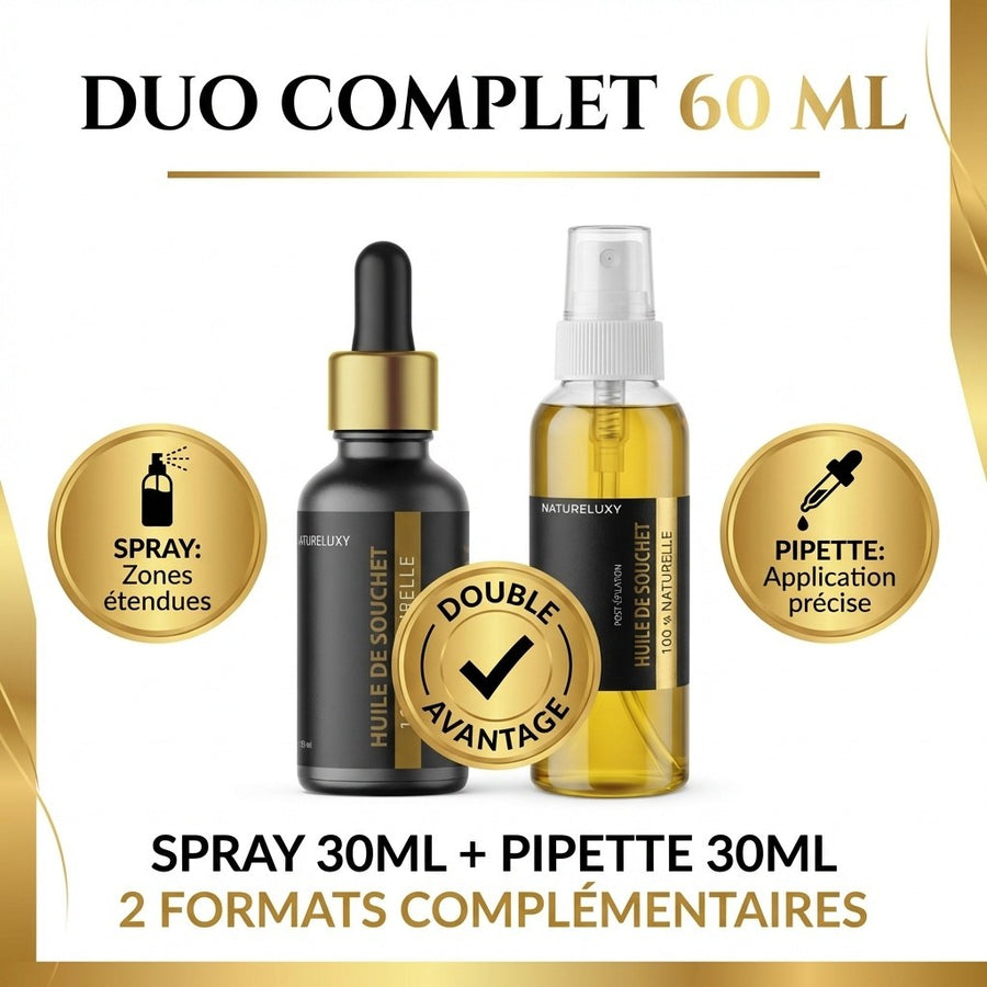 Huile de Souchet 30mL pipette + Huile de Souchet 30mL Spray 100% naturelle – produit naturel présenté par Natureluxy