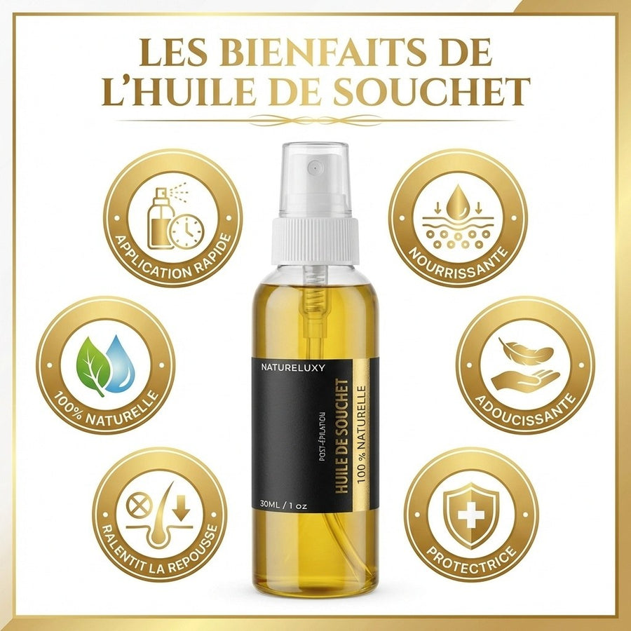 Huile de Souchet 30mL spray 100% Naturel – produit naturel présenté par Natureluxy