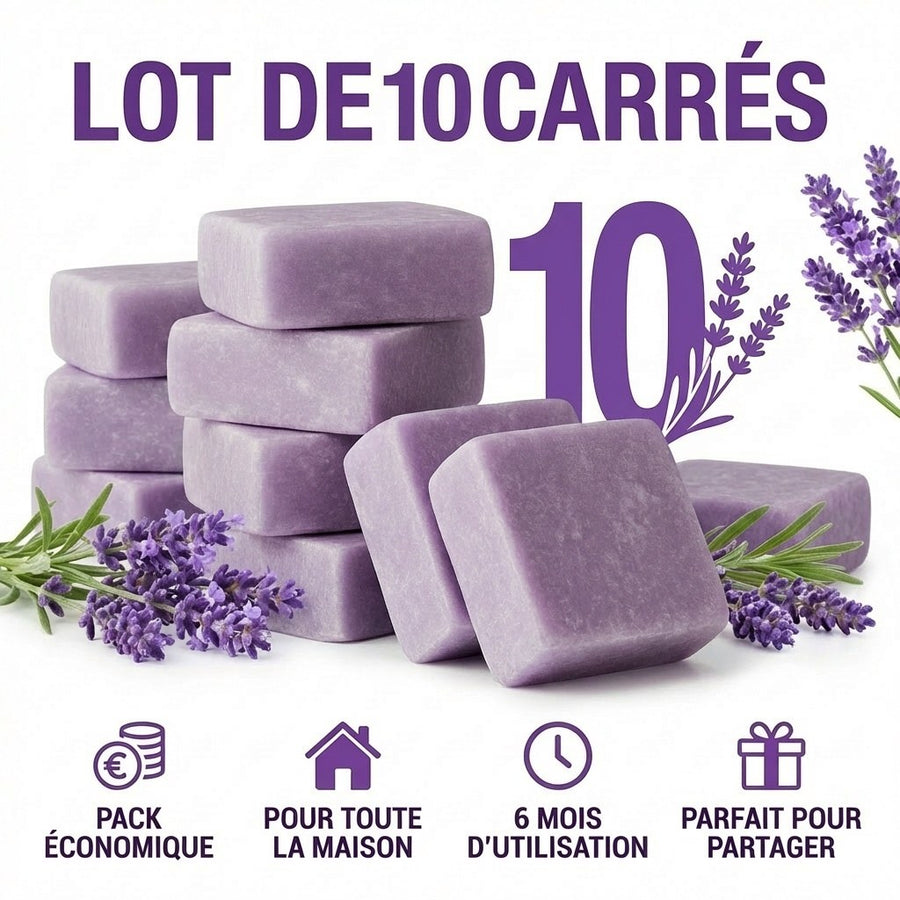 Lot de 10 carrés de musc lavande – parfum solide - détail produit