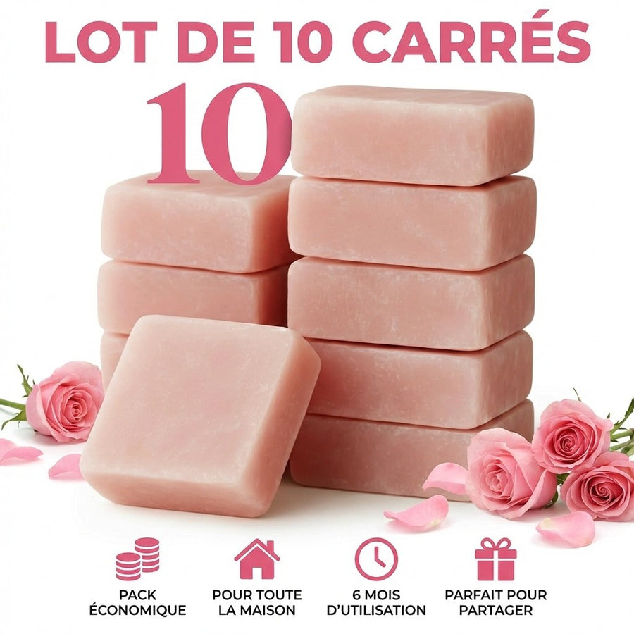 Lot de 10 carrés de musc rose – parfum solide - détail produit