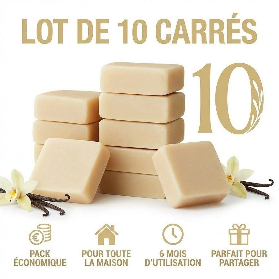 Lot de 10 carrés de musc vanille – parfum solide - détail produit