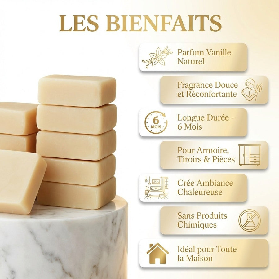 Lot de 10 carrés de musc vanille – parfum solide - image produit 5