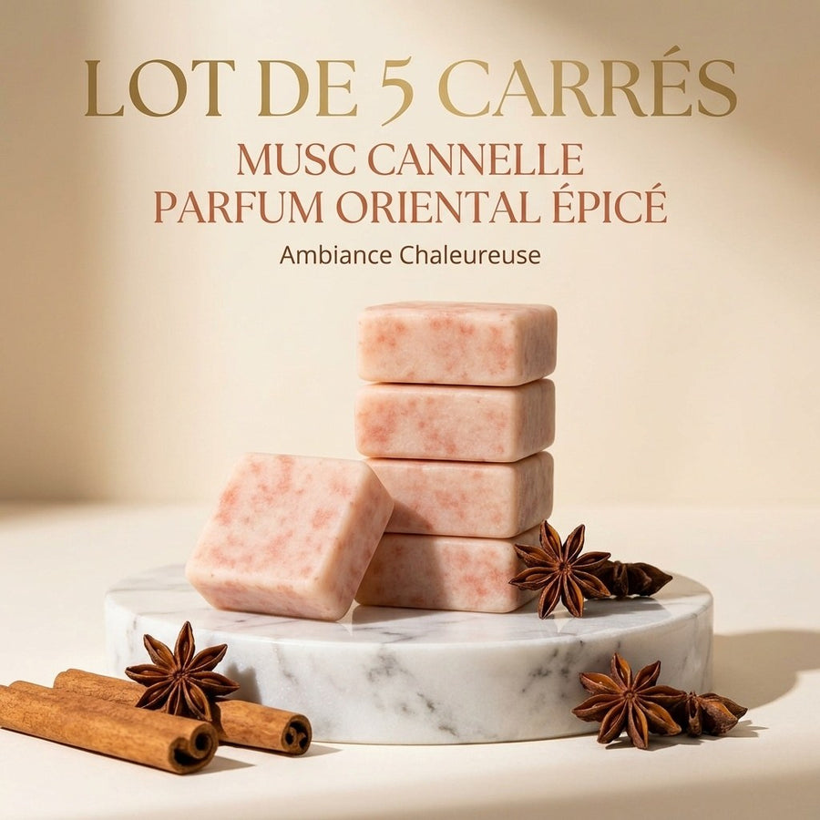 Lot de 5 carrés de musc cannelle – parfum solide - détail produit