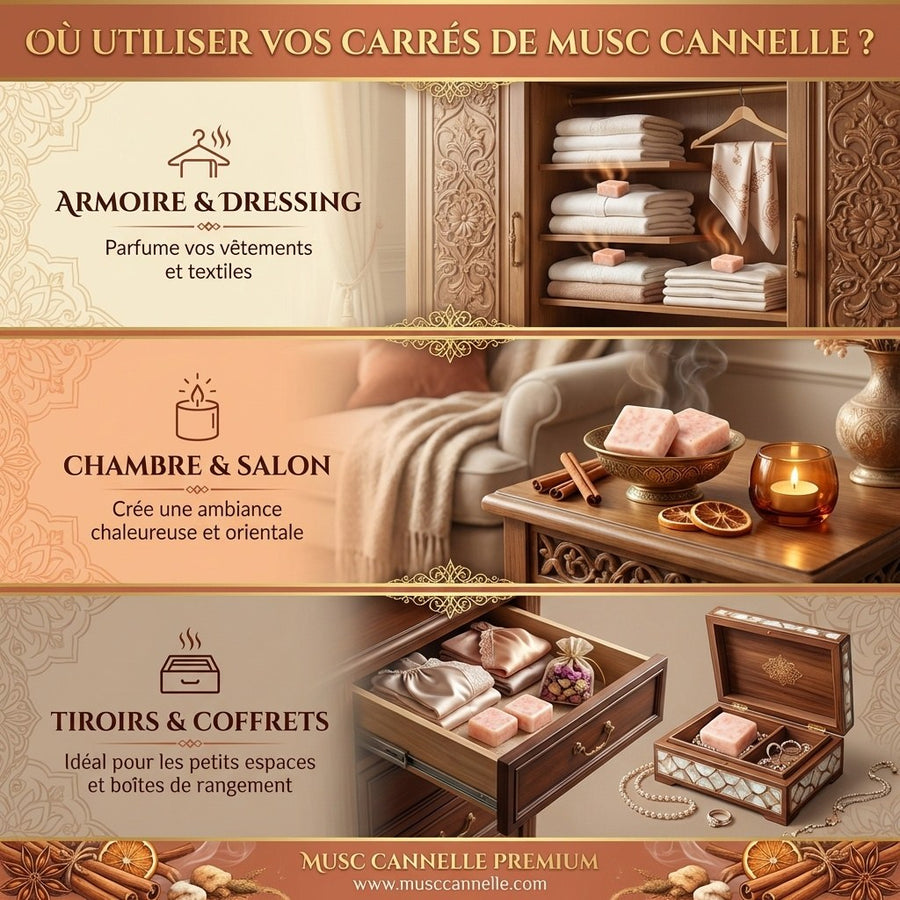 Lot de 5 carrés de musc cannelle – parfum solide - image produit 5