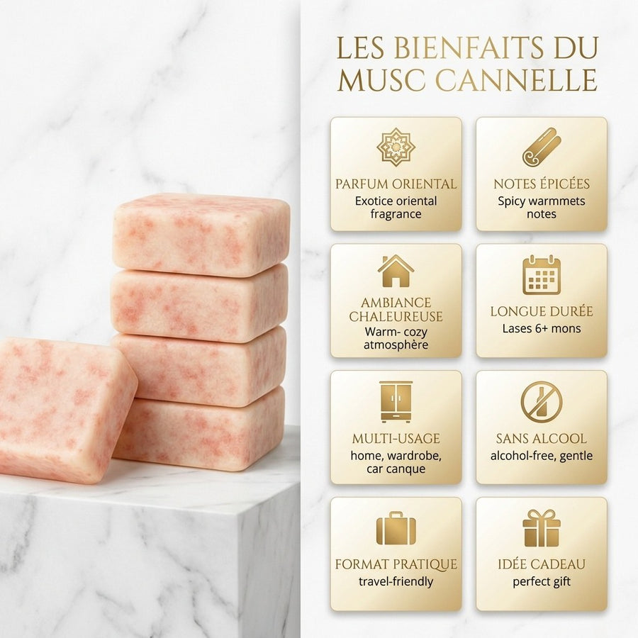 Lot de 5 carrés de musc cannelle – parfum solide - image produit 8