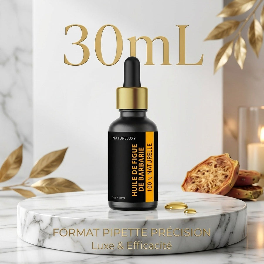 Huile de Figue de Barbarie 30 ml avec Pipette – Huile végétale visage anti‑âge & anti‑rides – produit naturel présenté par Natureluxy