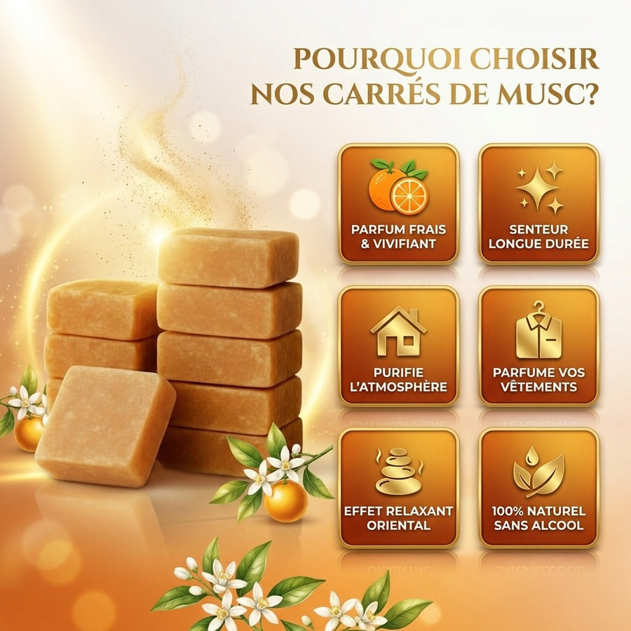 Lot de 10 carrés de musc orange – parfum solide - image produit 6